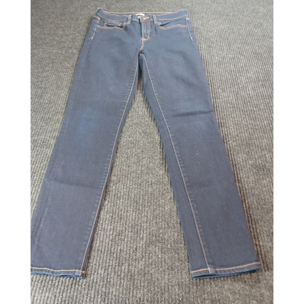 J Crew Mid-Rise Skinny Jeans Women Size 28/30 Blue Dark Wash Stretch Denim E0823